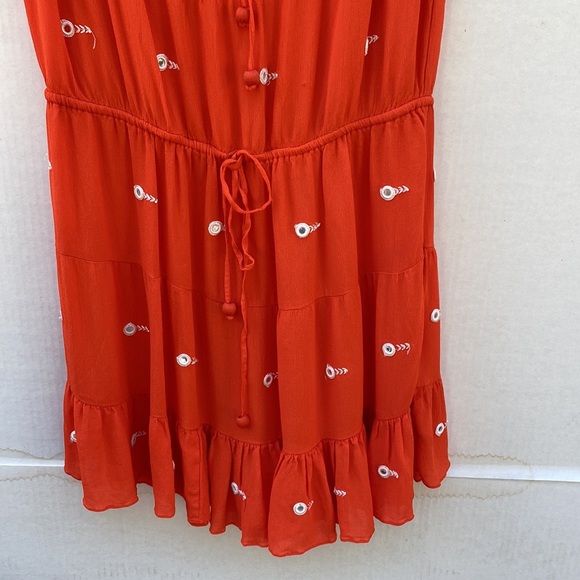 Anthropologie Womens size 6 Espejo Leifnotes Orange mirror embroidered Dress👇🏼 - Picture 5 of 11